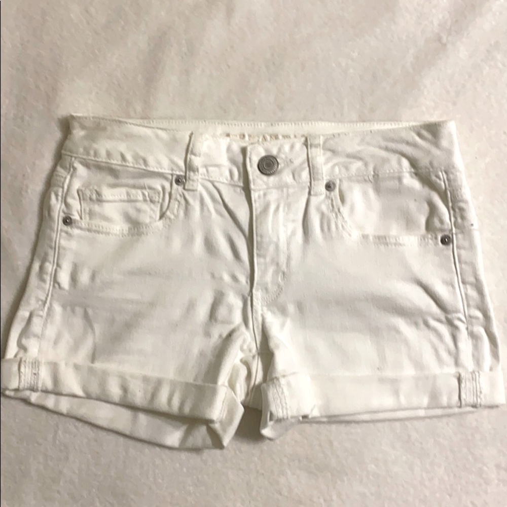 American Eagle White Jean Shorts